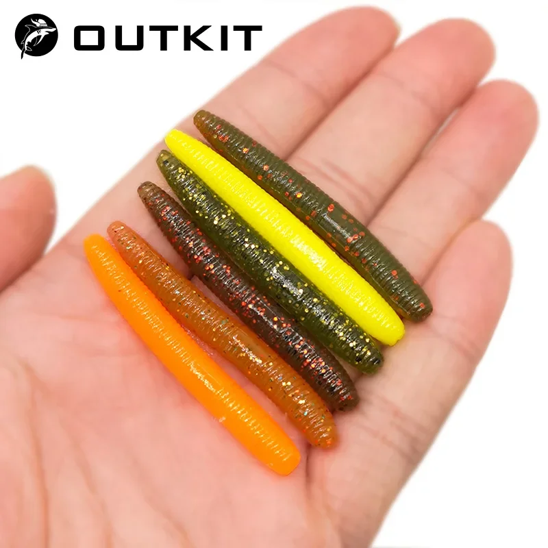 OUTKIT 20 stücke Angeln Weiche Köder 5 cm 1,36g Künstliche Wurm Köder Silikon Angeln Lockt Crankbait Angeln Bass Tackle
