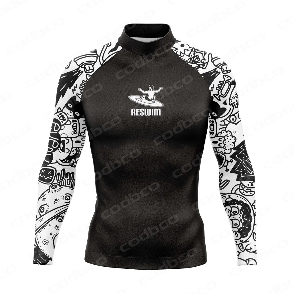 Men's Rash Guard Surfing Diving Swimwear Long Sleeve Surf Suit Swimming T-shirts Swimsuit Beach UV Protection Clothes Rashguard