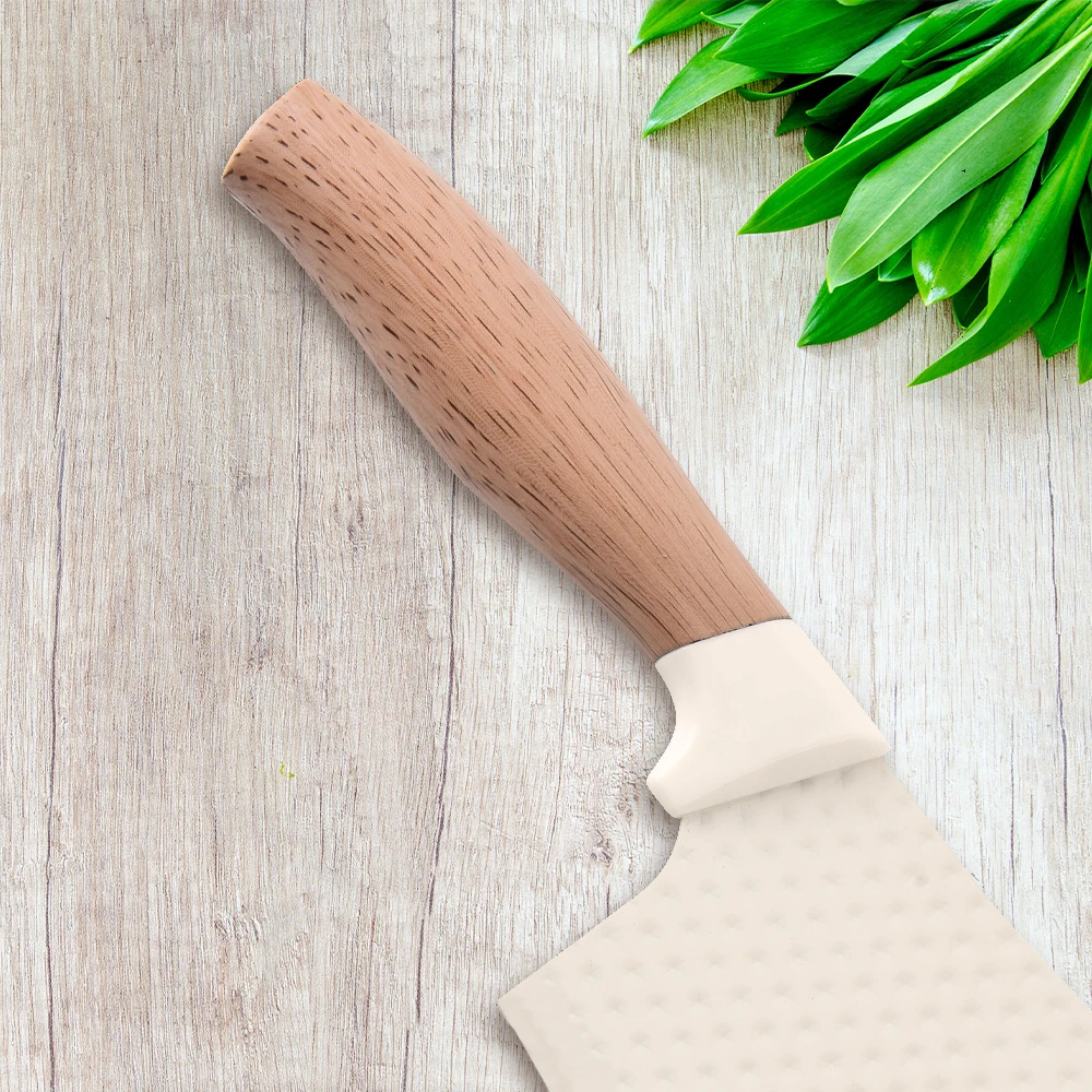 MDHAND 6-teiliges Khaki-Küchenmesser-Set mit Messerblock, antihaftbeschichtete, scharfe Edelstahlklingen, rostfrei und ergonomisches Design für Zuhause – Detail 6