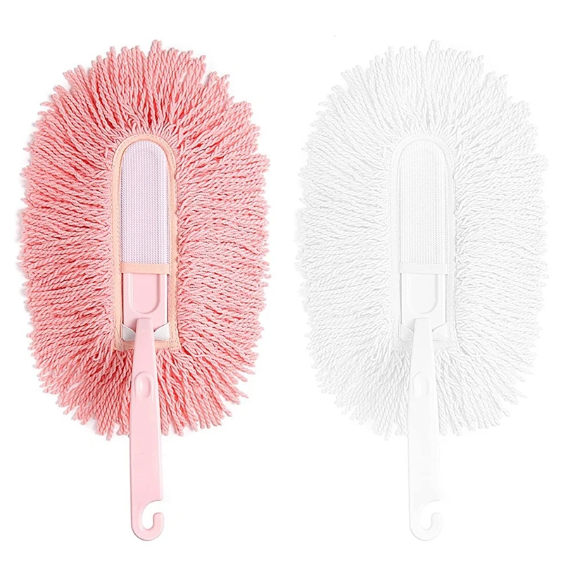 

HOT SALE Feather Duster Reusable Duster For Cleaning Crevices Furniture Electrostatic Dusting Duster Pink And White 2 Pieces