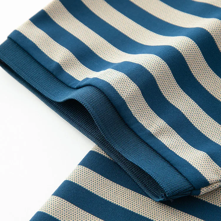 Men Striped Short Sleeve Polo Shirt Business Collar Casual Breathable Comfortable Top 20 undefined