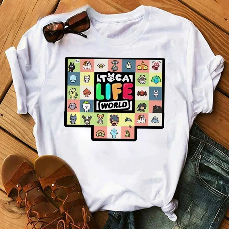 2025 Toca Life World Print Children T Shirt Summer Cotton Casual Tshirt Kid Boy Girl Clothes Toca Boca Game Graphic Top Baby Tee 5