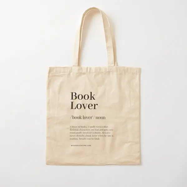 Book Lover Definition Noun Readers D Canvas Bag Shopper Casual Printed 