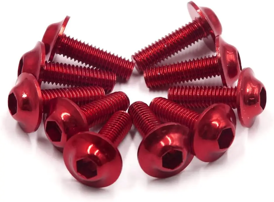 

10pcs M6 x 19mm Red Hexagon License Plates Fairing Bolts Screws for Motorcycle