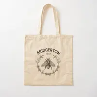 Bridgerton Bee Badge 2 Cotton Hyu Canvas Bag Unisex Handbag Fabric Ladies Tote Grocery Fashion Printed Casual 1