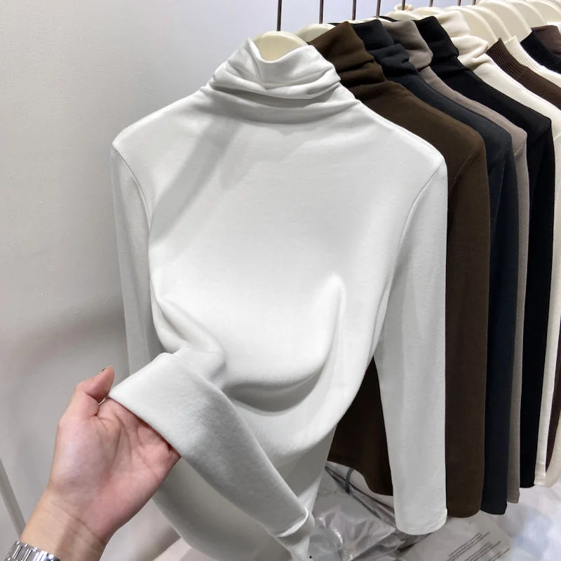 High-neck white thermal underwear made with german velvet