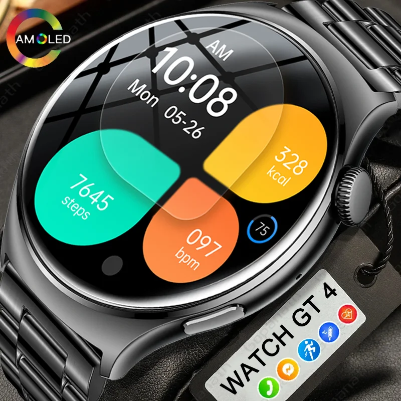 2024 진짜 AMOLED 스마트 워치 남녀공용, 1.43 인치 1ATM 방수 스포츠 시계 화면, 항상 시간 표시, 음성 통화 스마트워치