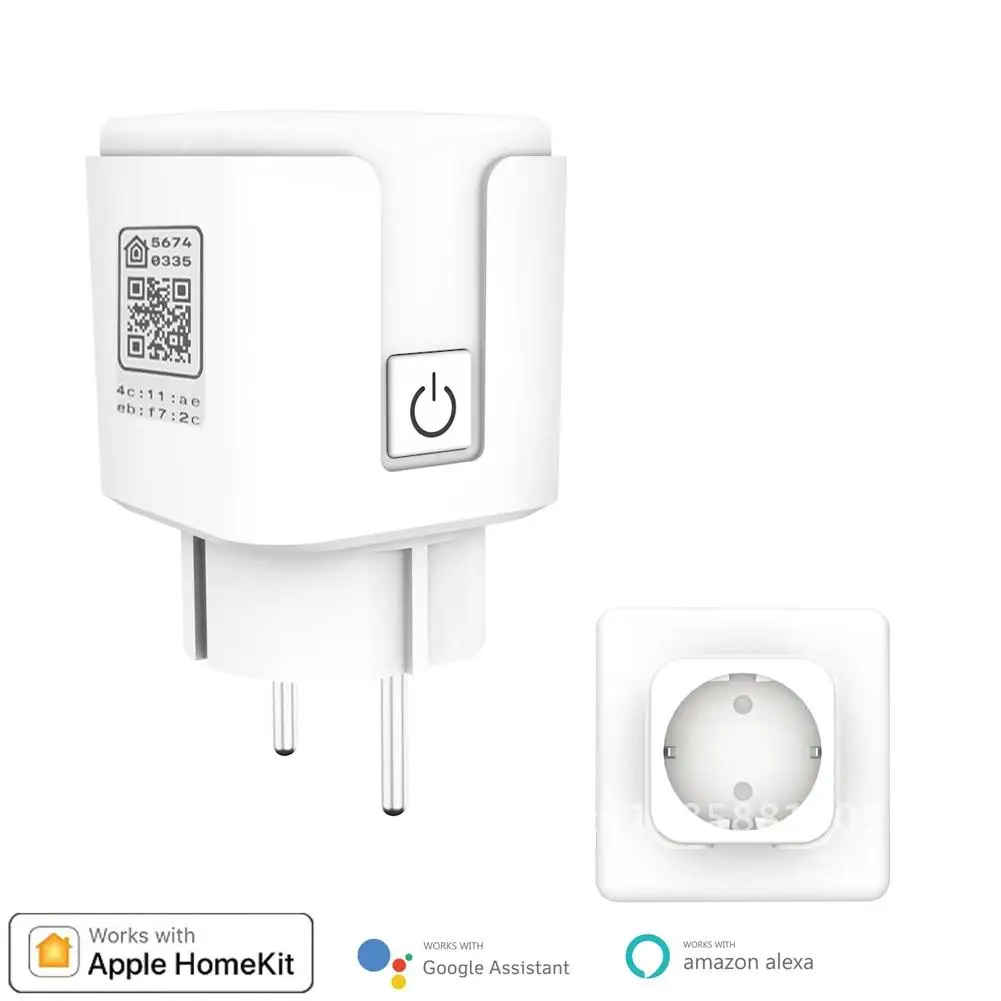 

Aubess1PCS 16A Smart Socket WiFi Socket Alexa Smart Plug 16A Wifi Socket With Alexa Compatible APP Controlled Socket For HomeKi