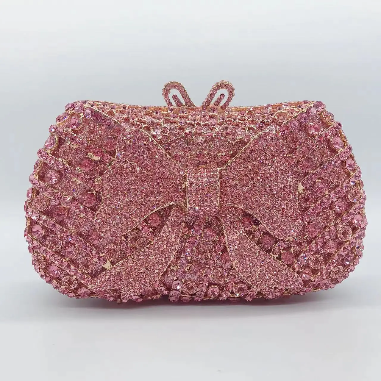 

Pink Elegant Rhinestone Evening Bags Women Party Bags Crystal Vintage Clutch Bag Designer Luxury Handbags for Female Bowknot Bag