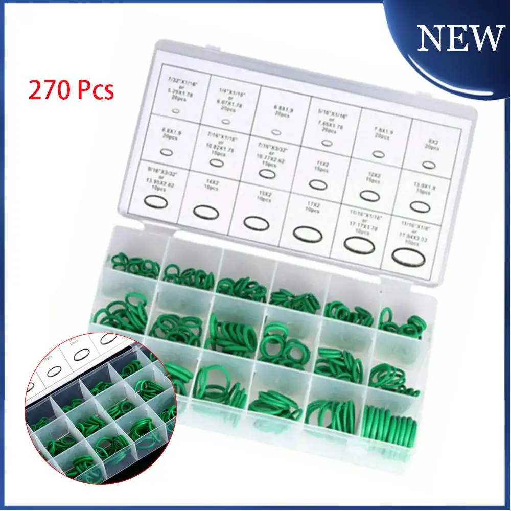 Silicone Ring Silicone O Ring Rubber Seal Gaskets Washer Gasket Kit Nitrile Rubber O Ring 270 Pieces O Ring Assortment Set Kit O Rings Seal Gasket Washer 18 Sizes Rubber O-Ring Grommets Heavy Duty Professional