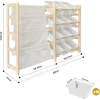 Toy Storage Organizer with Bookshelf-12 Storage Bins 4-Tier Multipurpose Shelf to Organize Toys and Books for Kids Room,Playroom 2