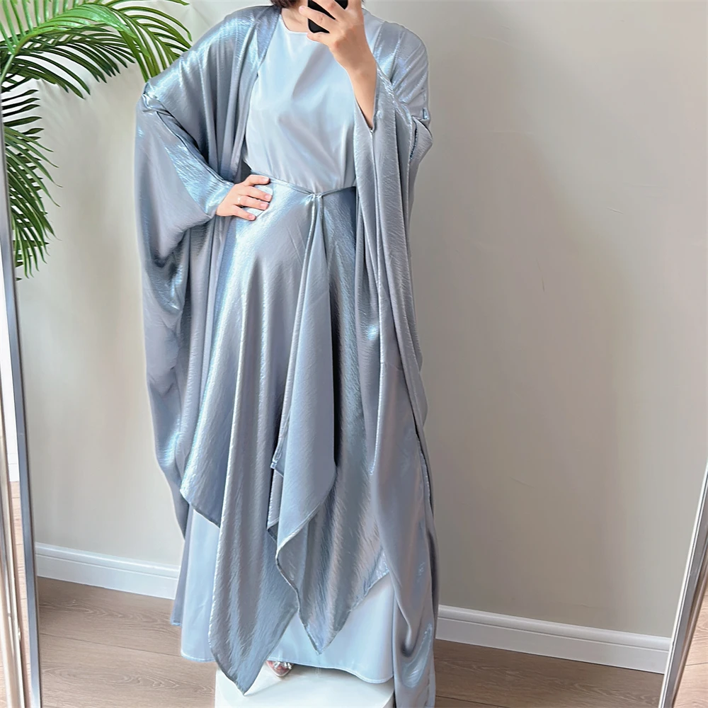 Sfd1b1d26764f408b9c8a3efae33cef2bv Ramadan Open Satin Muslim Kimono Abaya For Women Kaftans Robe Femme Musulmane Cardigan Dress Islam Turkey Prayer Clothes Kebaya Mallzona