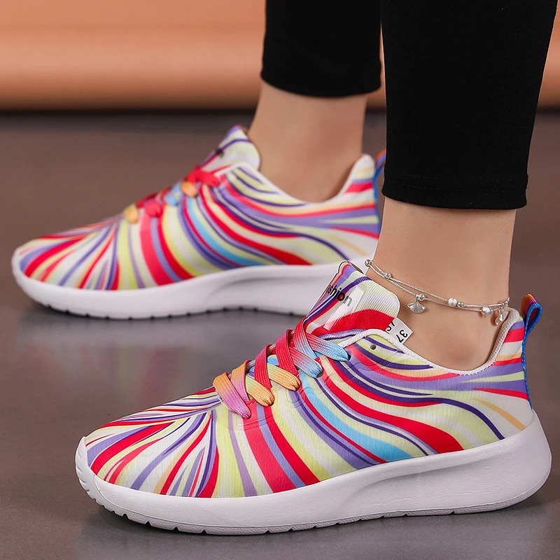 Women's Colorful Fashion Sneakers - Stylish Casual Sports Shoes