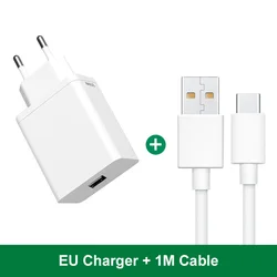 33W SuperVOOC Fast Charging USB Charger with USB Type - C Cable - EU Charger 1M Cable