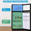 Compact Refrigerator 3.4 Cu. Ft. Classic Fridge with Adjustable Removable Glass Shelves Mechanical Control Recessed Handle 5
