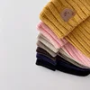 2022 Korea Spring Autumn Kids boys Hat Candy Color Baby Boys Knit Hat Baby Girls Bear Head Embroidery Kids Knitted Hat 6