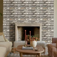10 ชิ้น/20 ชิ้น 3D Faux Brick Peel และ Stick ผนังแผงกันน้ํา PVC ผนังแผงสําหรับห้องครัว, ห้องนั่งเล่น, ผนังตกแต่ง 2