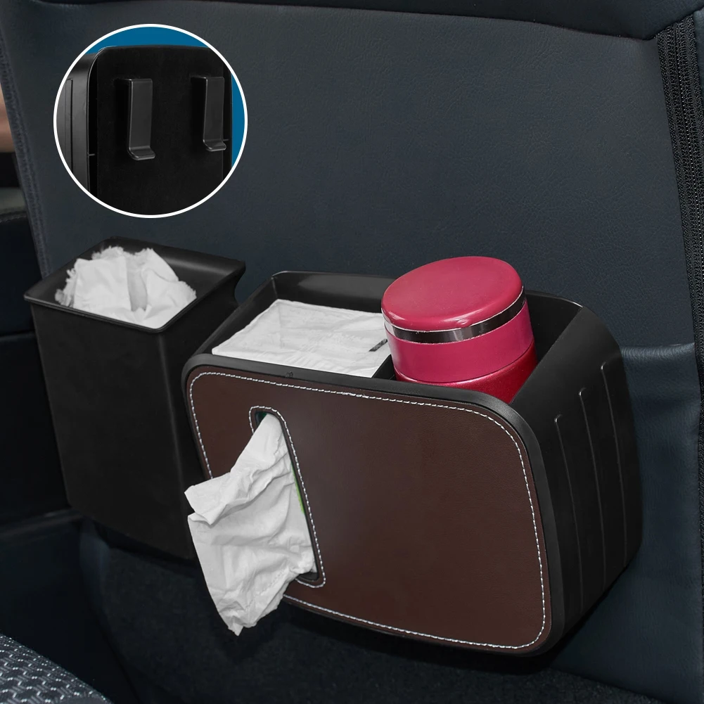 

Автомобильная мусорная корзина, съемная мусорная корзина для автомобиля с тканевым ящиком и ящиком для хранения, многофункциональная Водонепроницаемая мусорная корзина для автомобиля, внутренняя отделка автомобиля