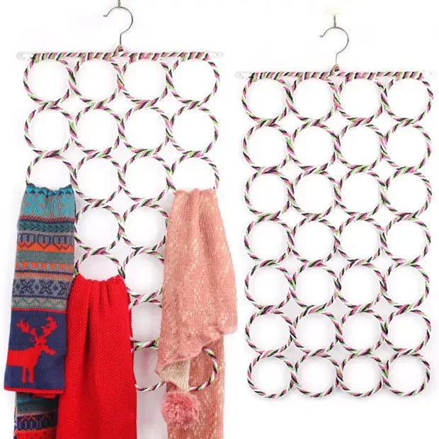 Storage Hanger Hook Storage Hanger Tie Hanger Scarf Holder Foldable Tie Belt Hook Shawl Scarves Organizer Rattan Weave Hanger Wardrobe Storage Holder Display Rack