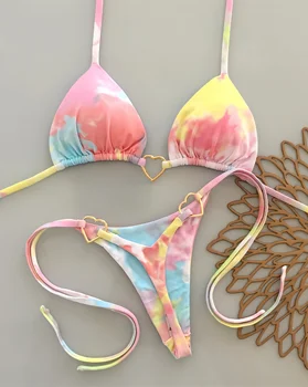 2026 Micro Bikinis Push Up Women Swimsuits Sexy Swimwear Brazilian Bikini Set Thong Biquini Print Swimsuit Summer Beachwear 1