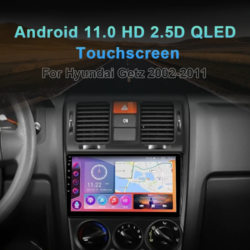 MAMSM Android 12 Car Radio For Hyundai Getz 2002 2011 Video Multimedia Bluetooth Player Navigation Stereo GPS Carplay Autoradio