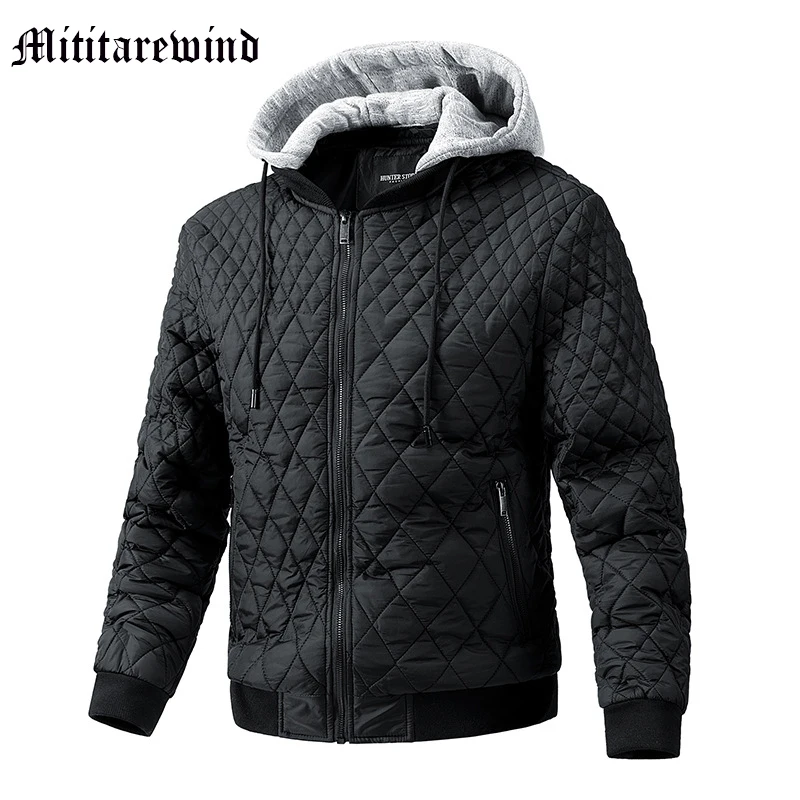 

Зимние мужские куртки, хлопковые толстовки, простая шапка, съемные теплые облегающие пальто, повседневная трендовая уличная одежда, мужская одежда