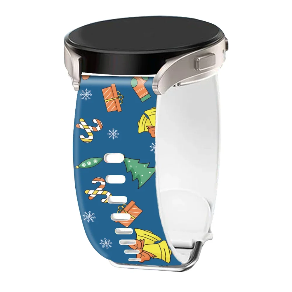 festive holiday-themed soft silicone watch band - available in 20mm and 22mm sizes