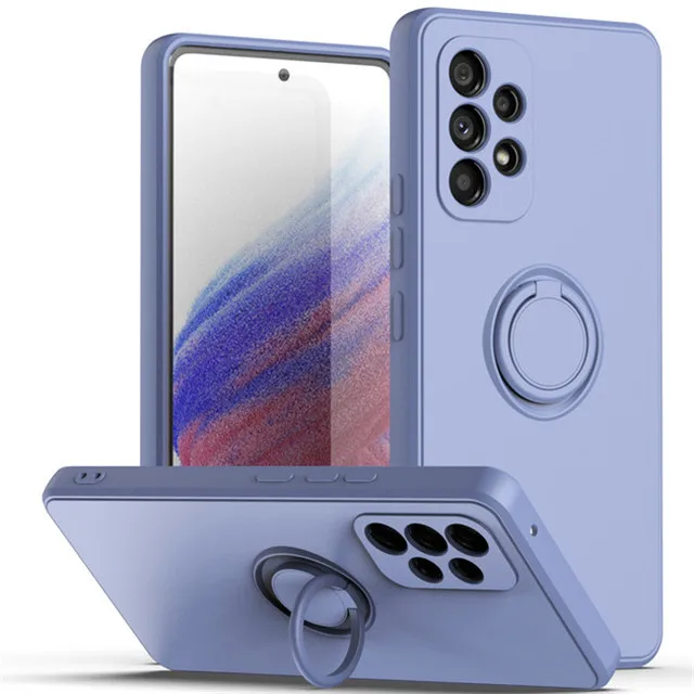 Premium Magnetic Ring Holder Liquid Silicone Case Cover