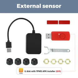 IPX7 Waterproof Universal Tire Pressure Monitoring System for Large Screen Navigation (External)