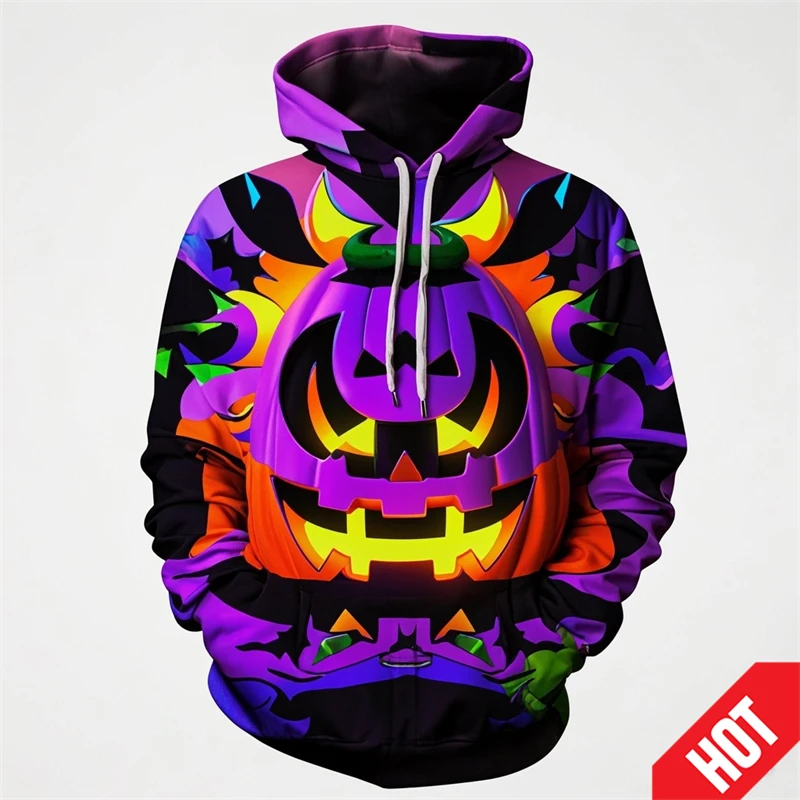thumbnail image 1 of Sudadera con capucha con diseño de calabaza de moda de Halloween con estampado 3D para hombres y mujeres, sudadera divertida de terror, sudaderas con capucha de hip hop, sudadera con capucha genial pa, 1 of 5