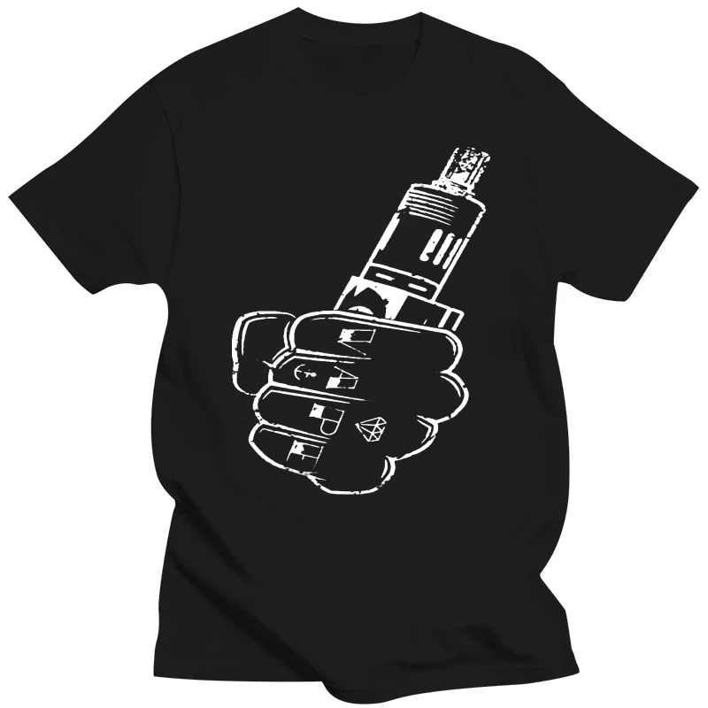 Vape Fist E-Cig Vaping Vaporizzatore Juice Smoke Lit Mens Charcoal T-Shirt