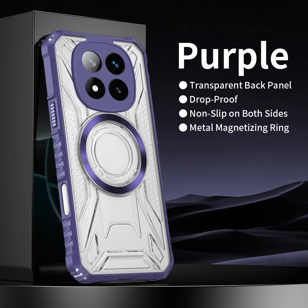 Enhanced Transparent Magnetic Phone Case - Heavy Duty Shockproof Silicone + PC Back Cover