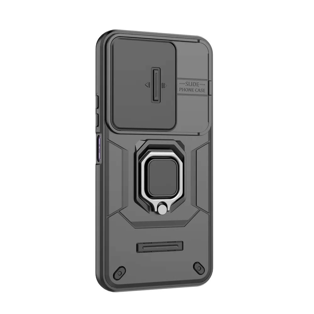 Luxury Ring + Movable Window Back Cover Armor Phone Case