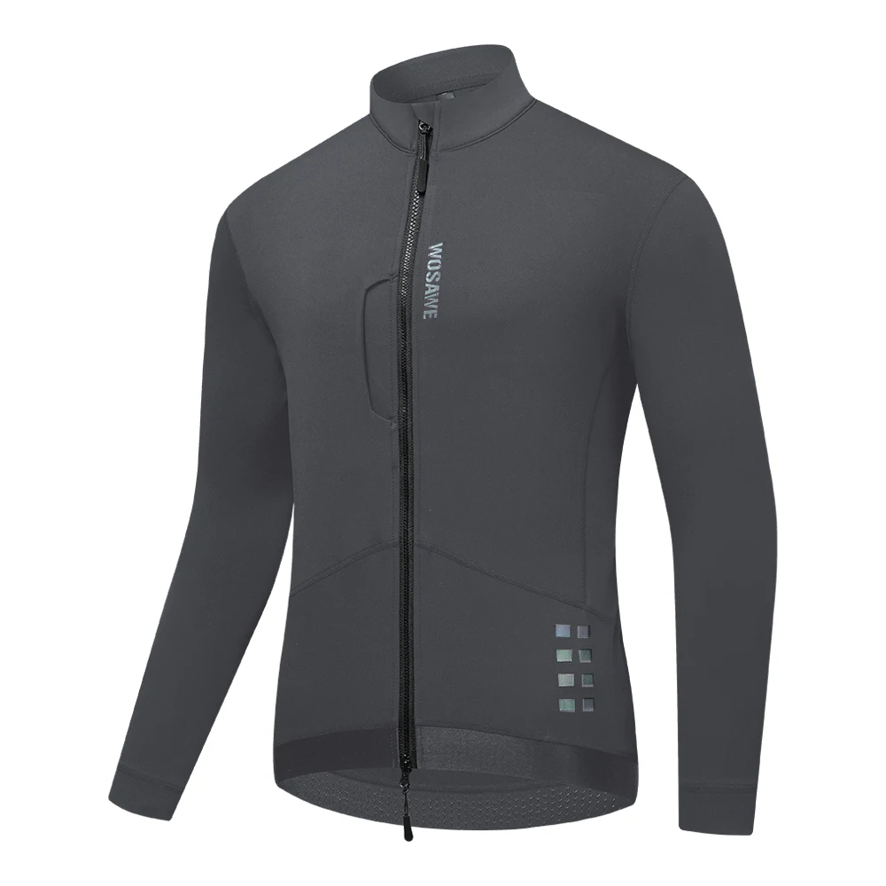 WOSAWE Winter-Thermo-Radtrikot, winddicht, zum Aufwärmen, für Rennrad, MTB, Fahrrad, langes Trikot, Herren-Radsport-Shirt – Detail 13