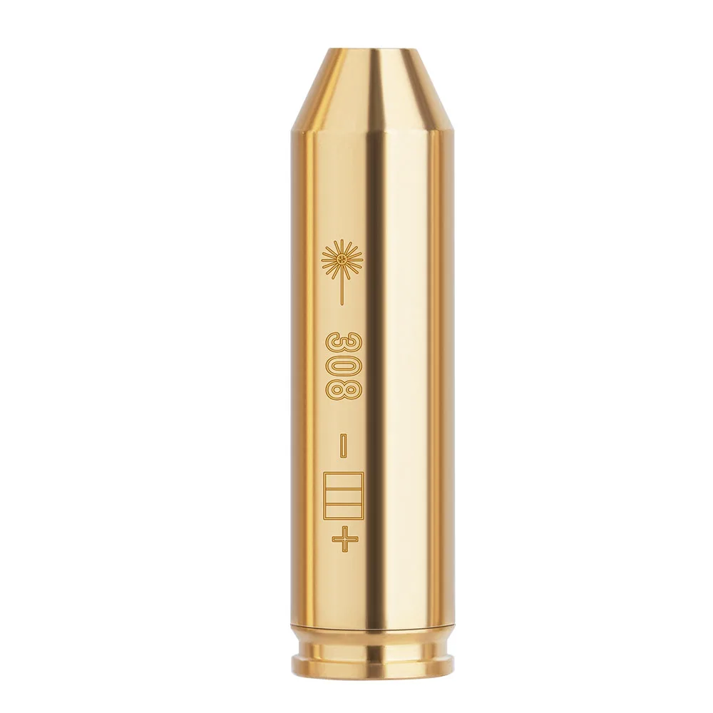 Red Dot Laser Sight Laser Bore Sight Laser Sight.308 cal Red Dot Laser Brass Boresight CAL Cartridge Barrel Bore Sighter Hunting Gun Scope Adjustment Rifle Pistol Shotgun