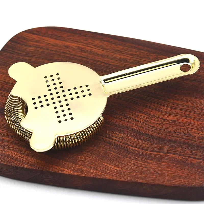 New Cocktail Strainer Stainless Steel Cross-Shaped Bar Strainer with Spring Bar Tool Drink Bartender Tools for Home