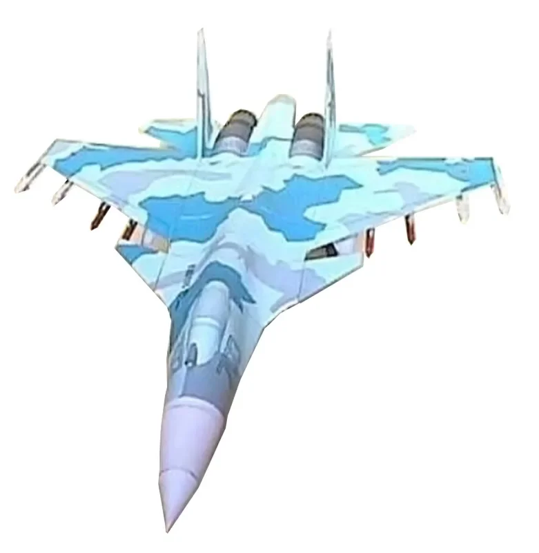 1:50 Scale Russian Su-35 Fighter DIY 3D Paper Card Model Building Sets Construction Toys Educational Toys Military Model