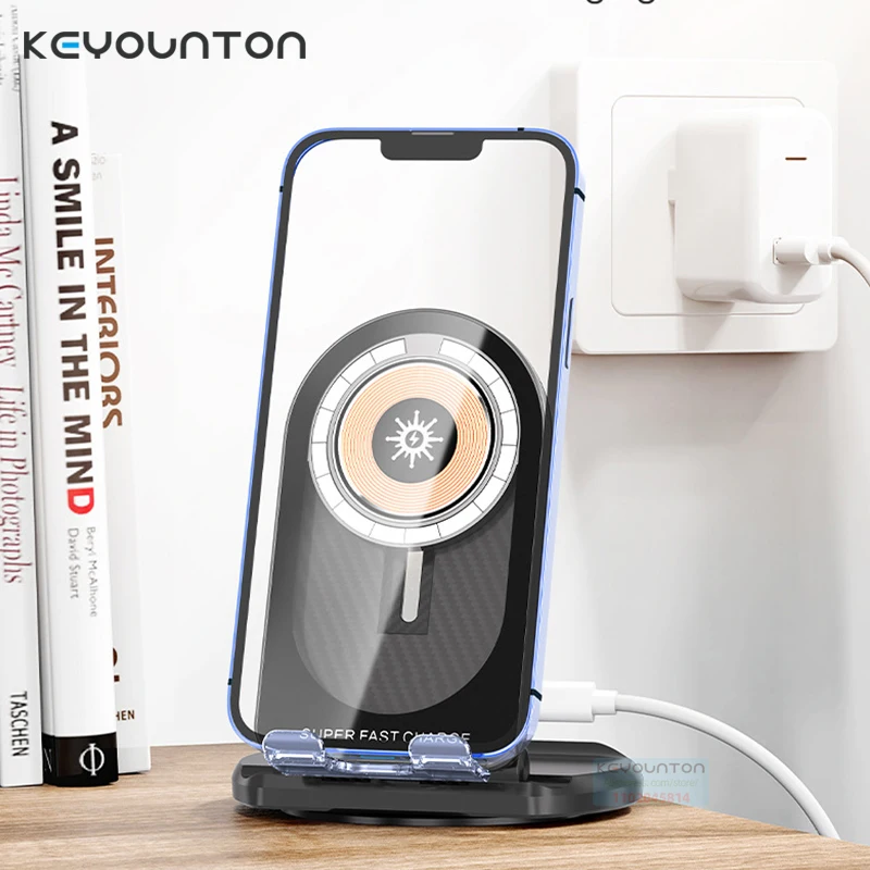 Stazione Di Ricarica Rapida Pieghevole Da 15W Supporto Per Caricabatterie Wireless Da Scrivania Per Samsung S22 S23 Ultra S21 Xiaomi Iphone 15 14 13 1