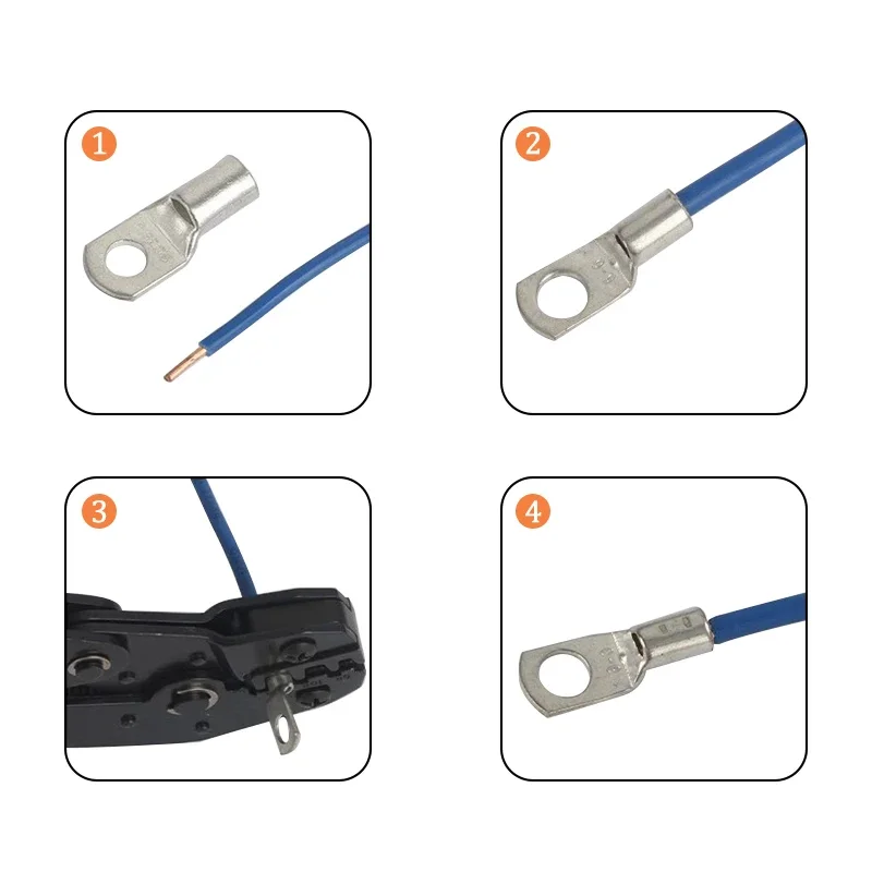 Electrical Wire Connector 100/1000pcs Copper Lug Ring Wire Connectors Cable Electric Crimp Terminal SC6 SC10 SC16 SC25 Bare Copper Battery Block Lugs Hole