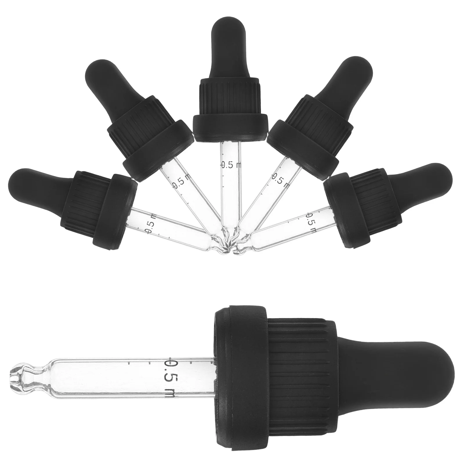 

6 Pcs Pipette Glass Dropper Medicine Essential Oil Droppers Liquid Eye for Oils