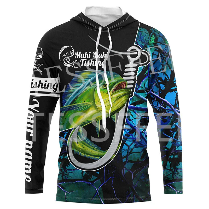 Nome Personalizzato Tonno Mahi Fishing Fisher Camo Tattoo Tuta Maniche Lunghe 3Dprint Pullover Harajuku Jacket Casual Funny Hoodies 11