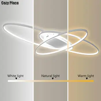 LED Ceiling Chandelier Ceiling Light LED Modern Geometric Home Decor Lighting Indoor Lamp Living Room Chandeliers Black/White 6