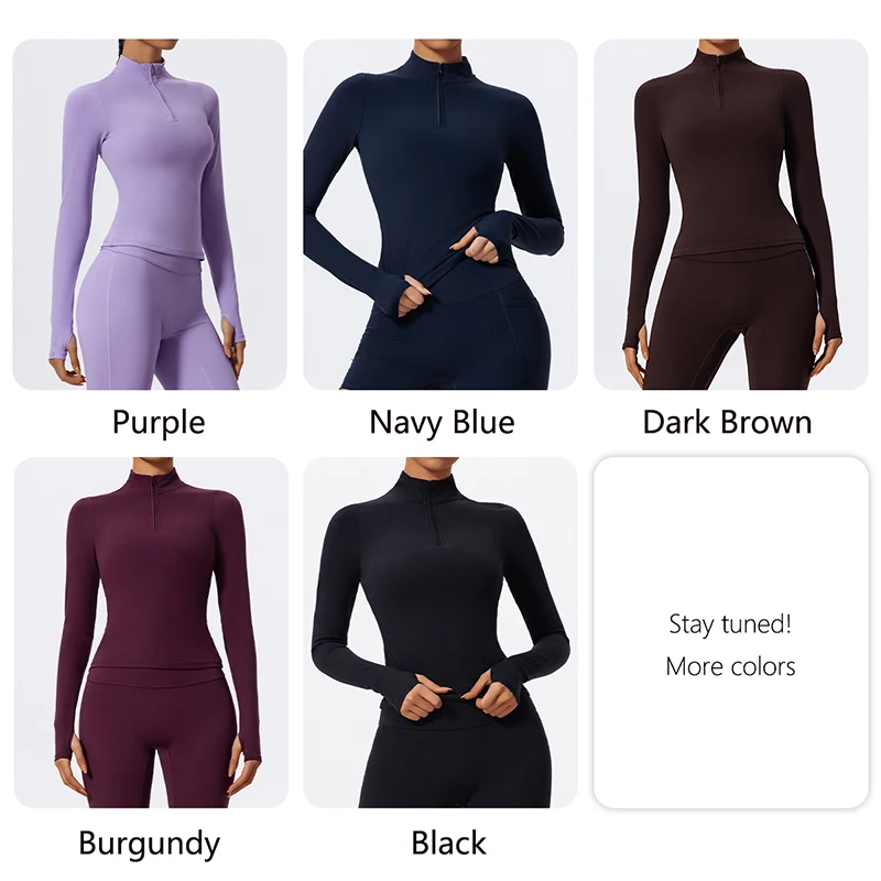 Ctenkevet Sports Half-Zip Top Women Yoga Wear Gym Training Suit Female Fitness Fall And Winter Sportwear Sport Outfit Woman