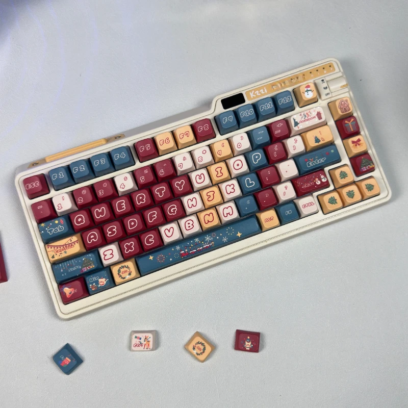 

MiFuny Christmas Theme Keycap Set PBT Dye Subbed Large Letter Cute Anime Keyboard Cap MDA Profile KeyCap for Mechanical Keyboard