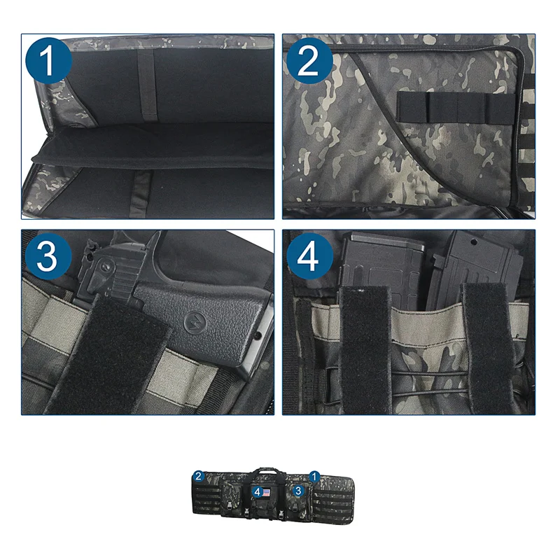 81 97 106 122cm Tactical Gun Bag Double Rifle Case  Molle Rifle Bag Sniper Airsoft Gun Case Backpack Hunting Gun Holster 6