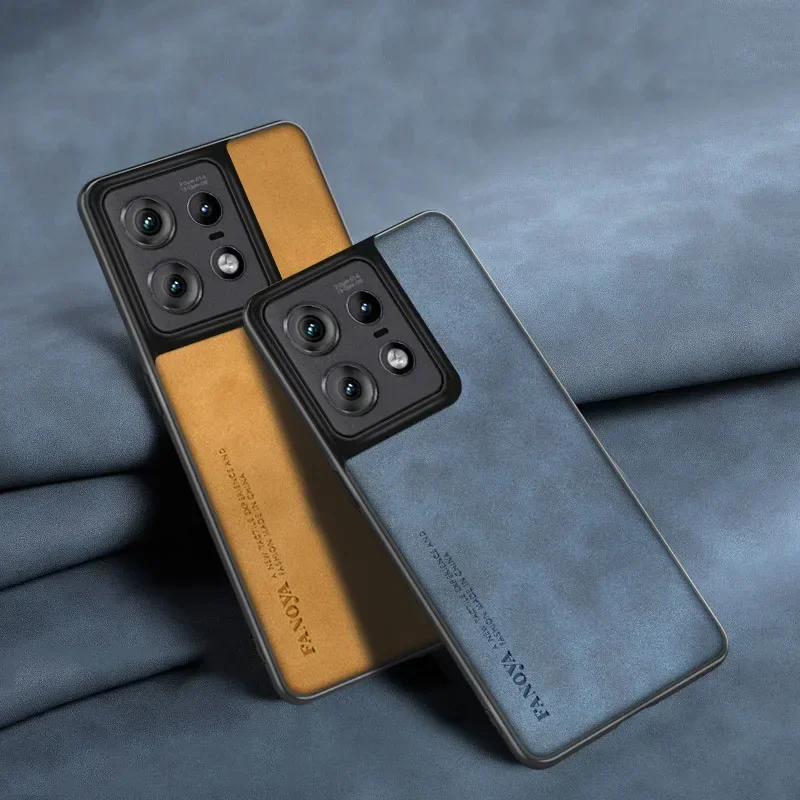 Luxury Plain Leather Shockproof Protective Case - Matte Silicone Cover and Bumper