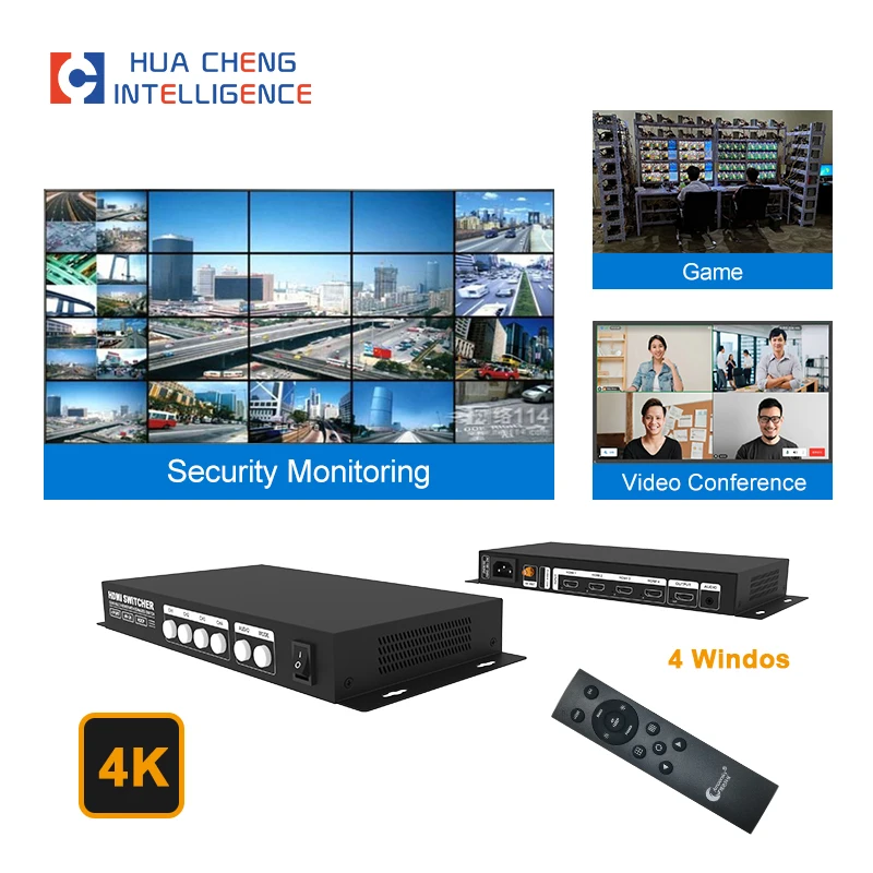 

AMS QMV-H4 AI Multi Screens Splitter 4K LED LCD Video Integration Splitter Outdoor Monitor Display Multiviewer For Switcher