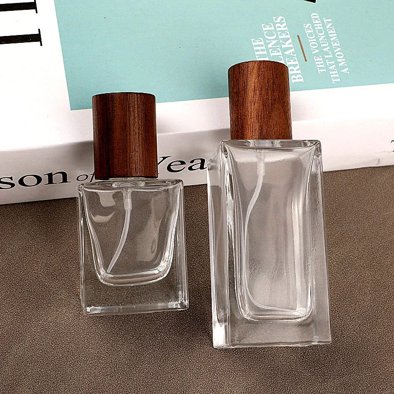 PCS 50 ML Square Glass Perfume Bottle Clear Spray Bottles