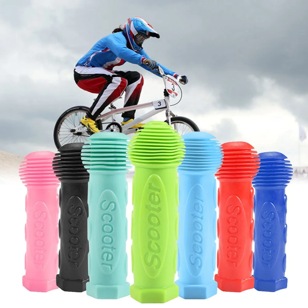 2pcs Rubber Bike Bicycle Handle Bar Grips Tricycle Scooter Handlebar For Kids Child Non-Slip Waterproof Handle Sleeve Protective