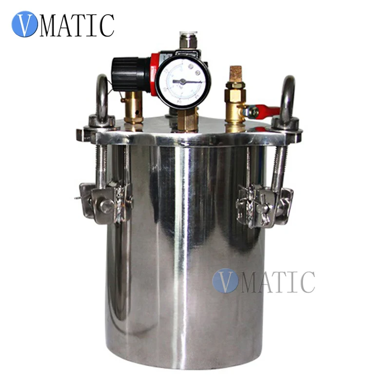 

Free Shipping 5L Stainless Steel Glue Steel Pneumatic Pressure Tank
